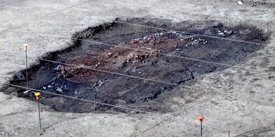 Archaeological site 4. Location Masseria Piccinini (Paterno, Potenza). Structure 1. Late middle bronze, Apennines stage (Photo by A. Preite - Superintendence of Archaeological Heritage of Basilicata photographic archive)